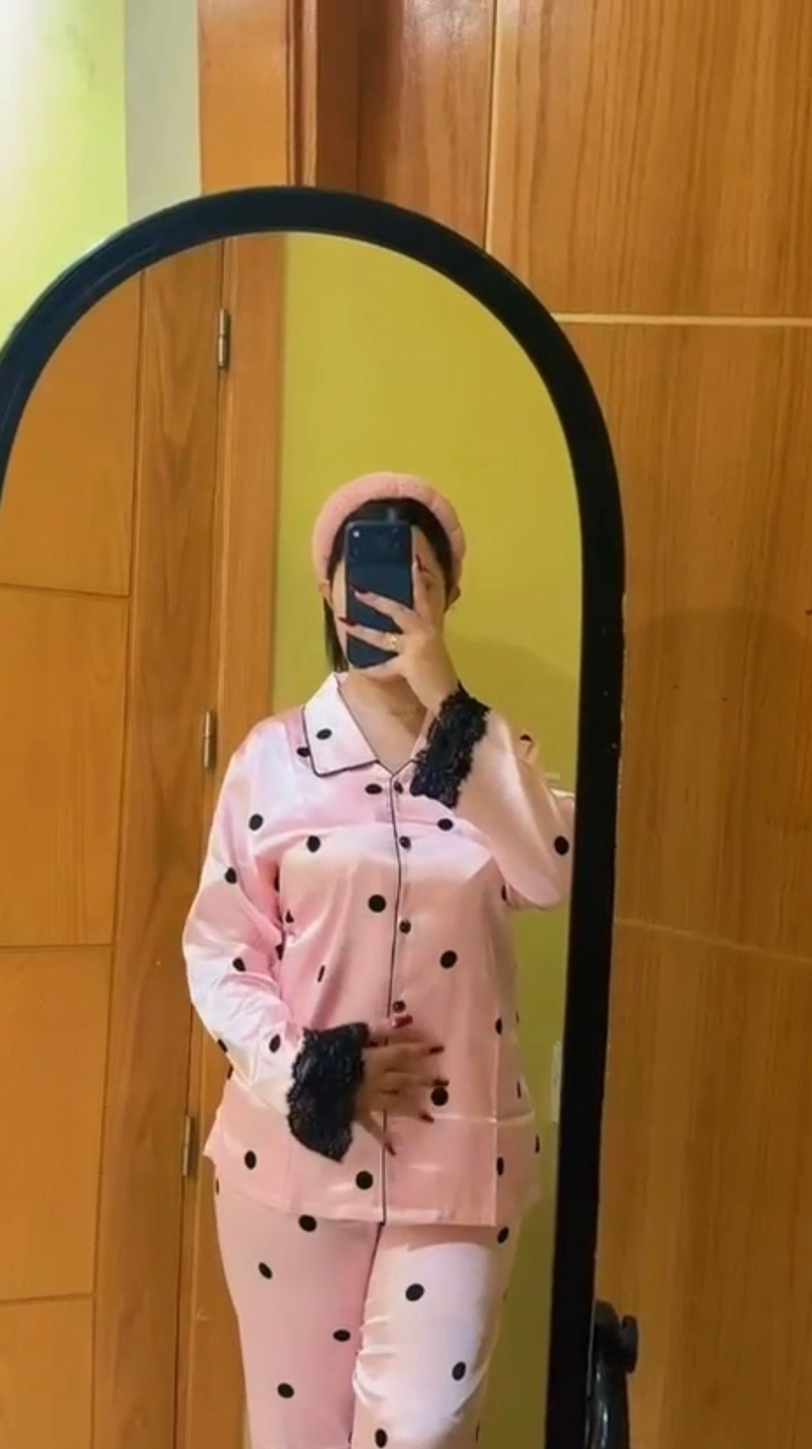 PYJAMA ROSE POINTS NOIR